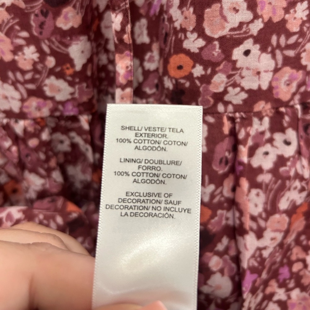Lucky Brand Floral Printed Tiered Mini Dress in Mauve Multi NEW XL - Picture 8 of 10